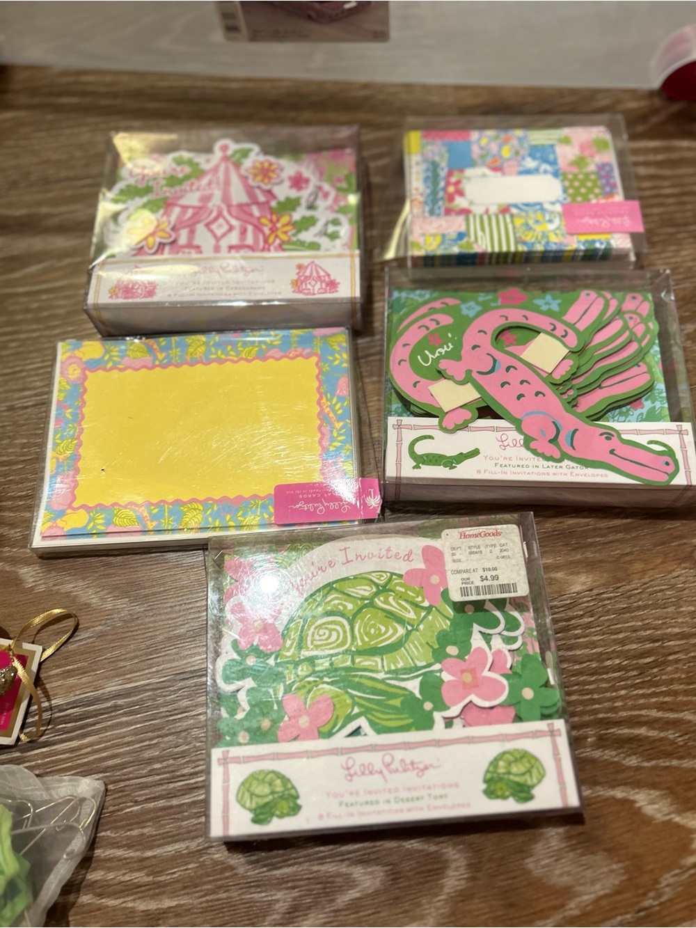 Lilly Pulitzer Pink & Green Envelope cards vintage rare set of 5